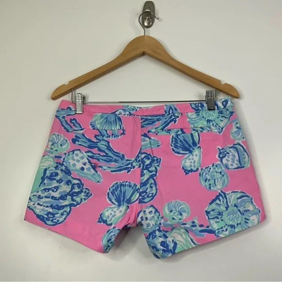 Lilly Pulitzer Addie Shorts Pink Pout Barefoot Princess Seashell. Size 4. - Picture 2 of 6